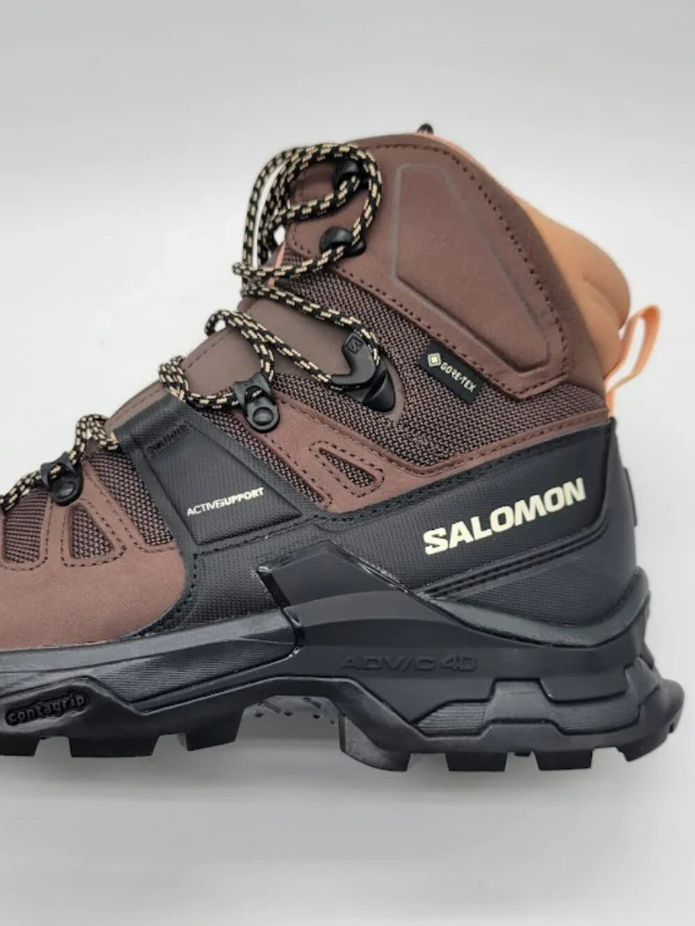 SALOMON Quest 4 GTX Women’s 8.5 Hiking Backpacking Boots Brown Black Gore-Tex